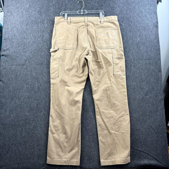 Carhartt Pants Men's 38x32 Relaxed Fit Tan Carpenter Work B324-DKH - Picture 7 of 8